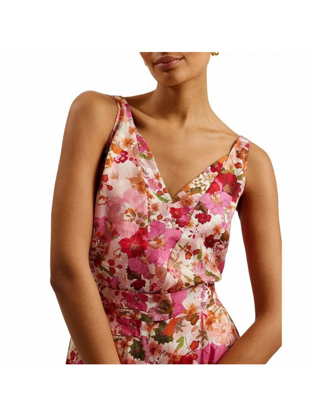 Ted Baker sorapia floral Print V-Neck Camisole Women's size 1 Sleeveless top